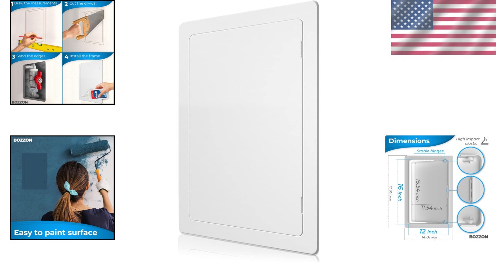 Impact-Resistant 12x16 Access Panel for Drywall - Conceal Utilities Safely