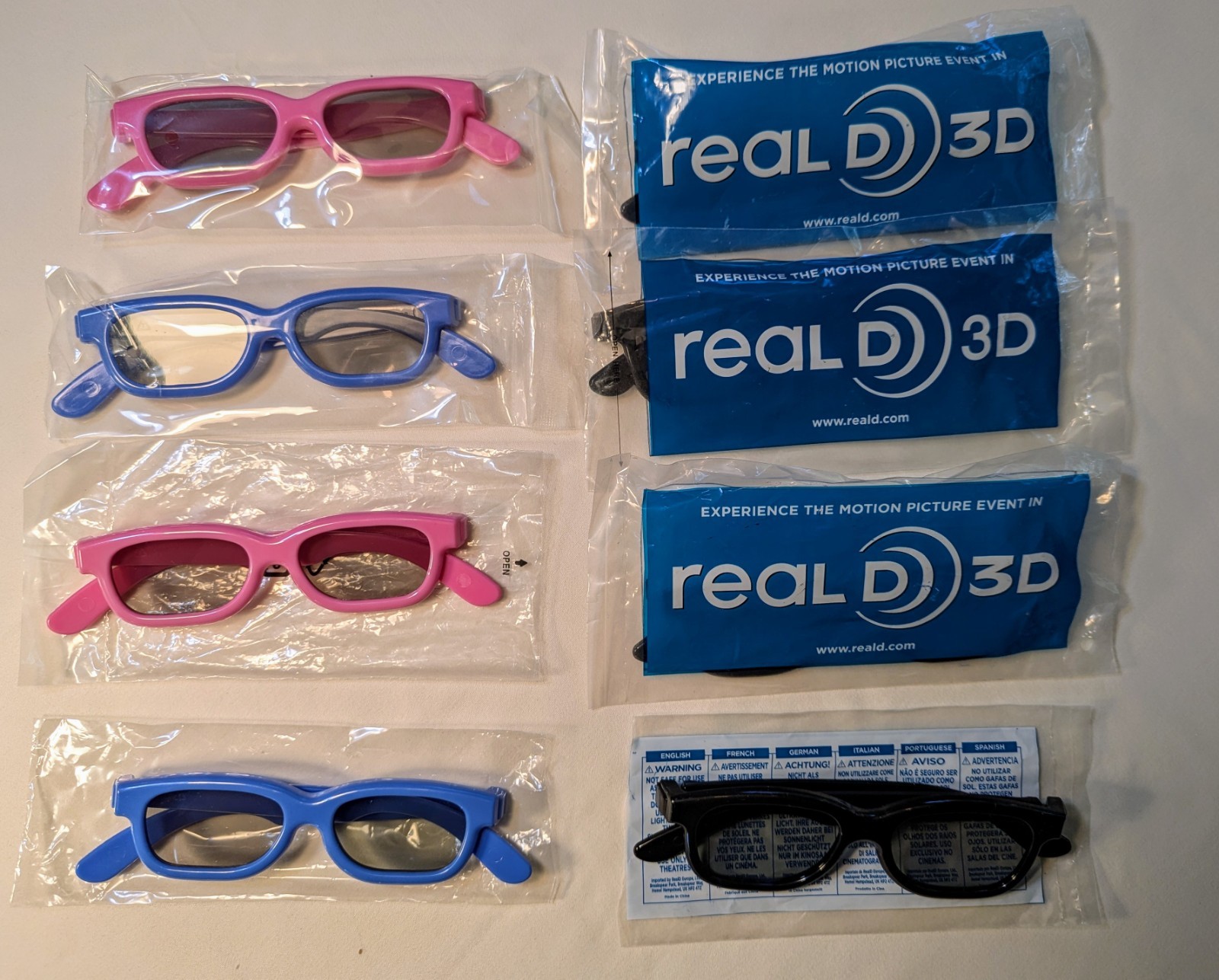 NEW 8 LOT Adult REAL D 3D GLASSES & Child ULTIMATE 3D HEAVEN GLASSES + BONUS DVD