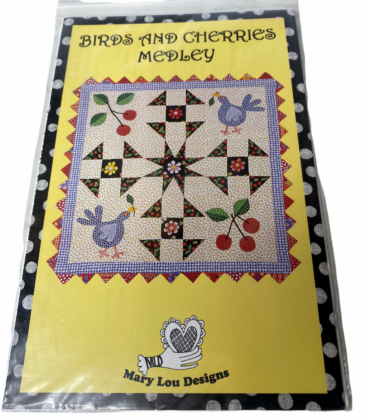 Birds & Cherries Medley quilt pattern Mary Lou Designs 336 wall hanging 42 x 42"