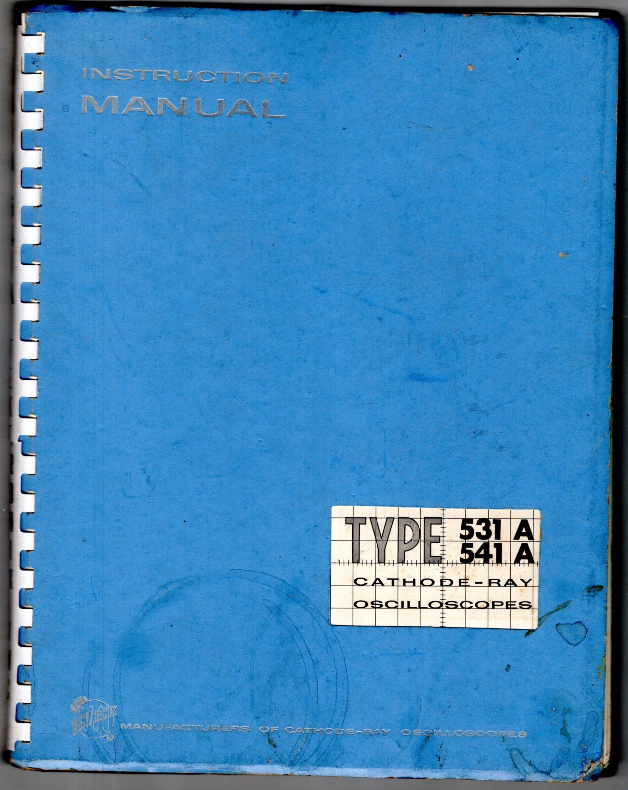 Original Tektronix Instruction Manual for the 531A and 541A Oscilloscopes