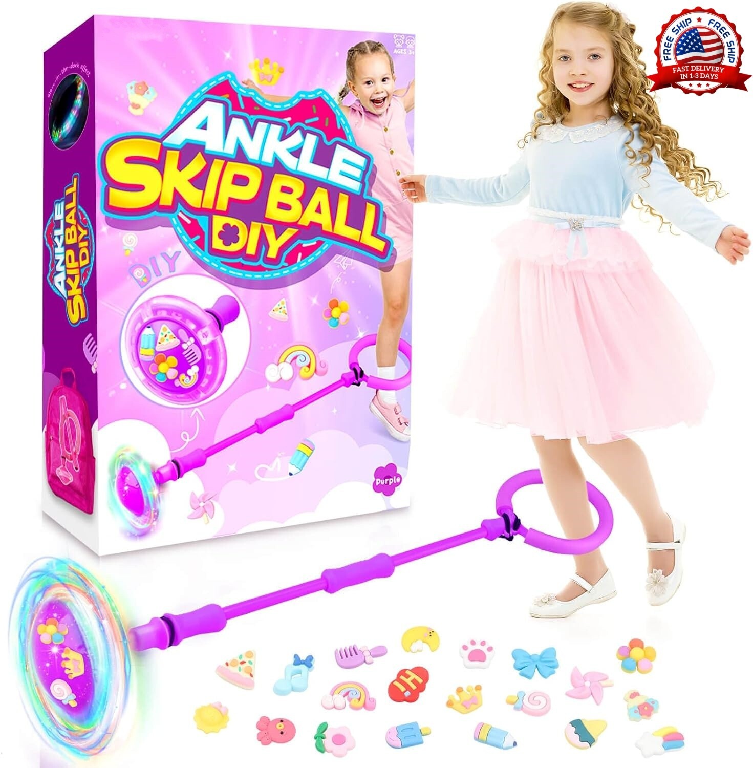 Pelota de salto para tobillos para niñas de 4 a 8 años: juguete para saltar
