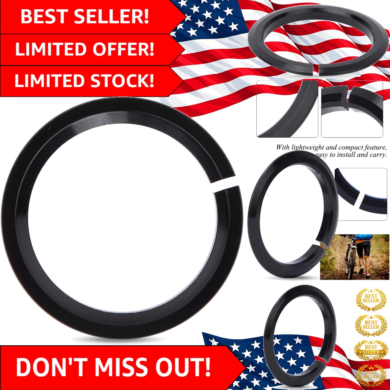 Integrated Compression Ring Headset Base for 39.8mm - Perfect for Road Bikes