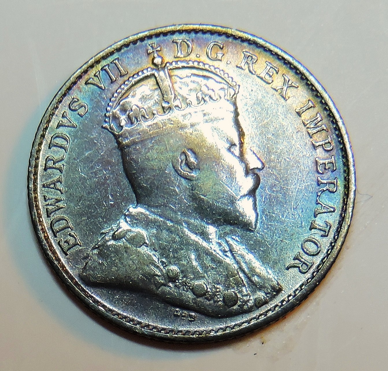 1904 Canada Silver 5 Cents Rainbow Album Toning