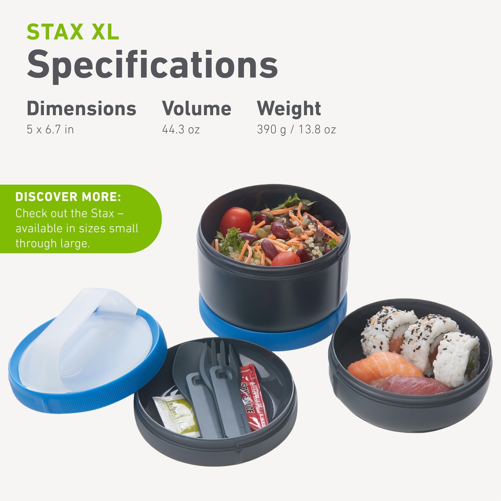 humangear STAX XL/Eat System | Modular Storage Container | Extra Large Stacki...
