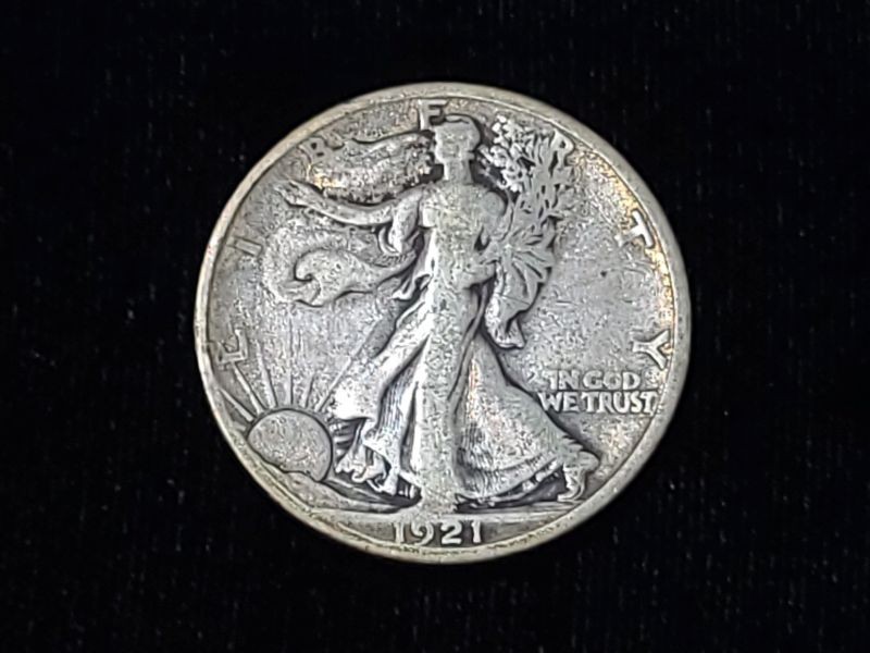 1921-S Walking Liberty Silver Half Dollar Very Good+ 30727