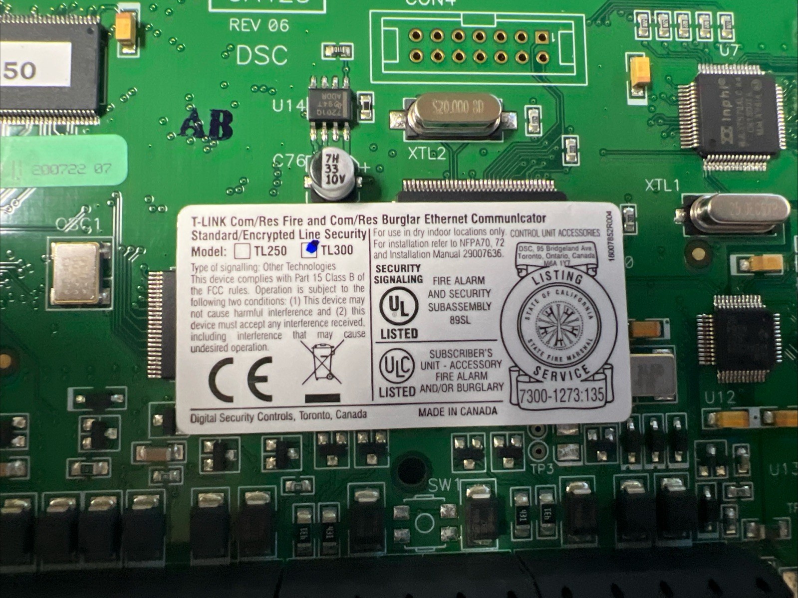 DSC TL300 T-Link Universal Dual-Path IP / Fire Alarm