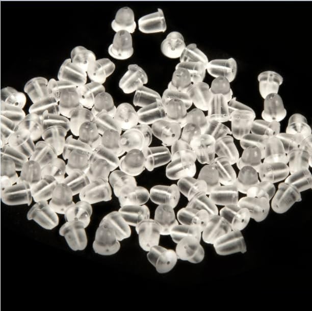 Clear Silicone Earring Backs (4mm) - 300 Count Durable Back Pads for Secure Fit