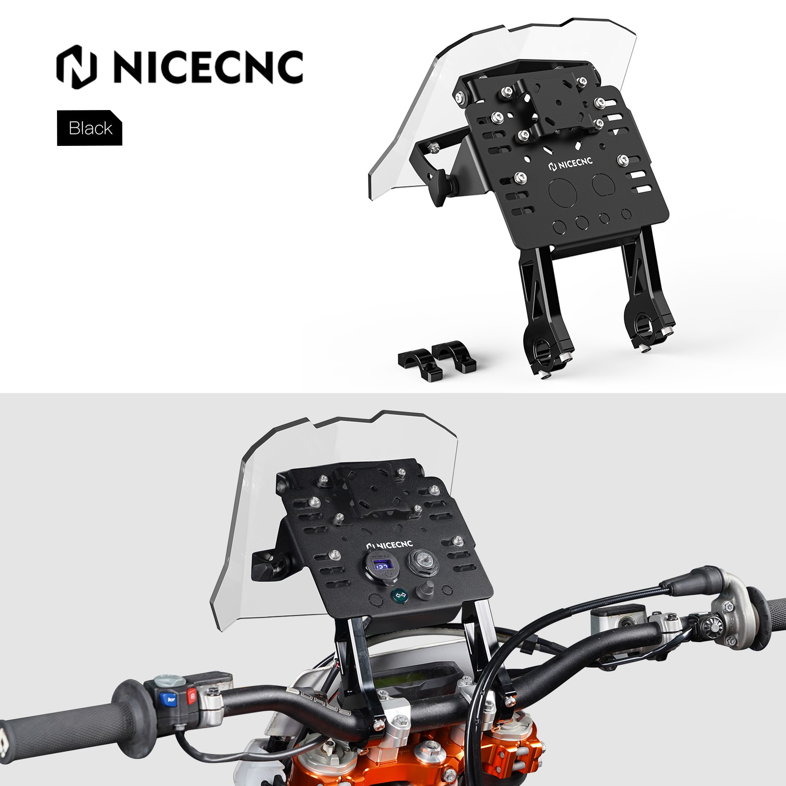 NICECNC GPS Mount Bracket Kit For KTM 690 Enduro SMC R 125-530 EXC F 2008-2024