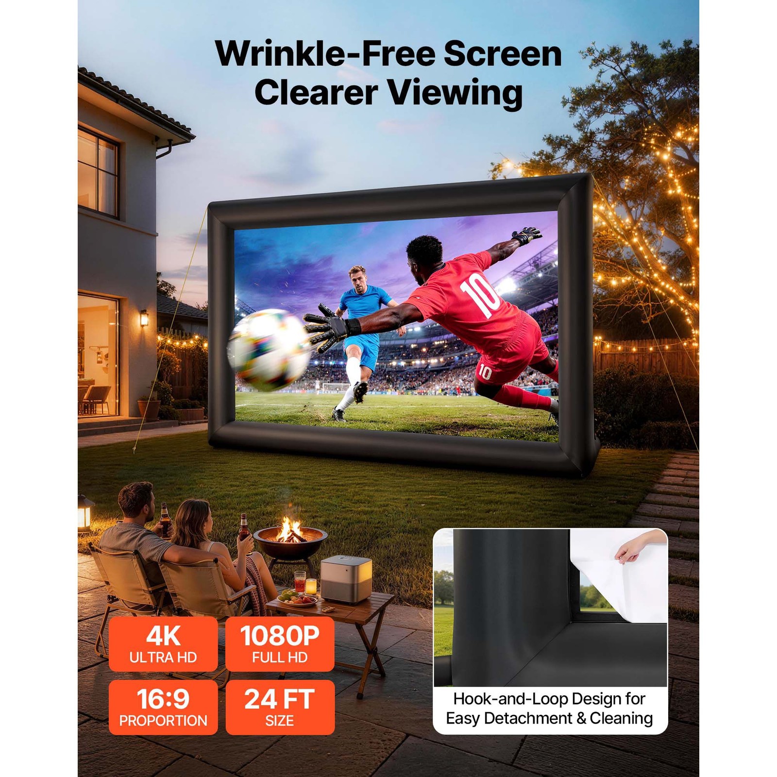 24ft Portable Inflatable Screen for Backyard Theme Parties Outdoor