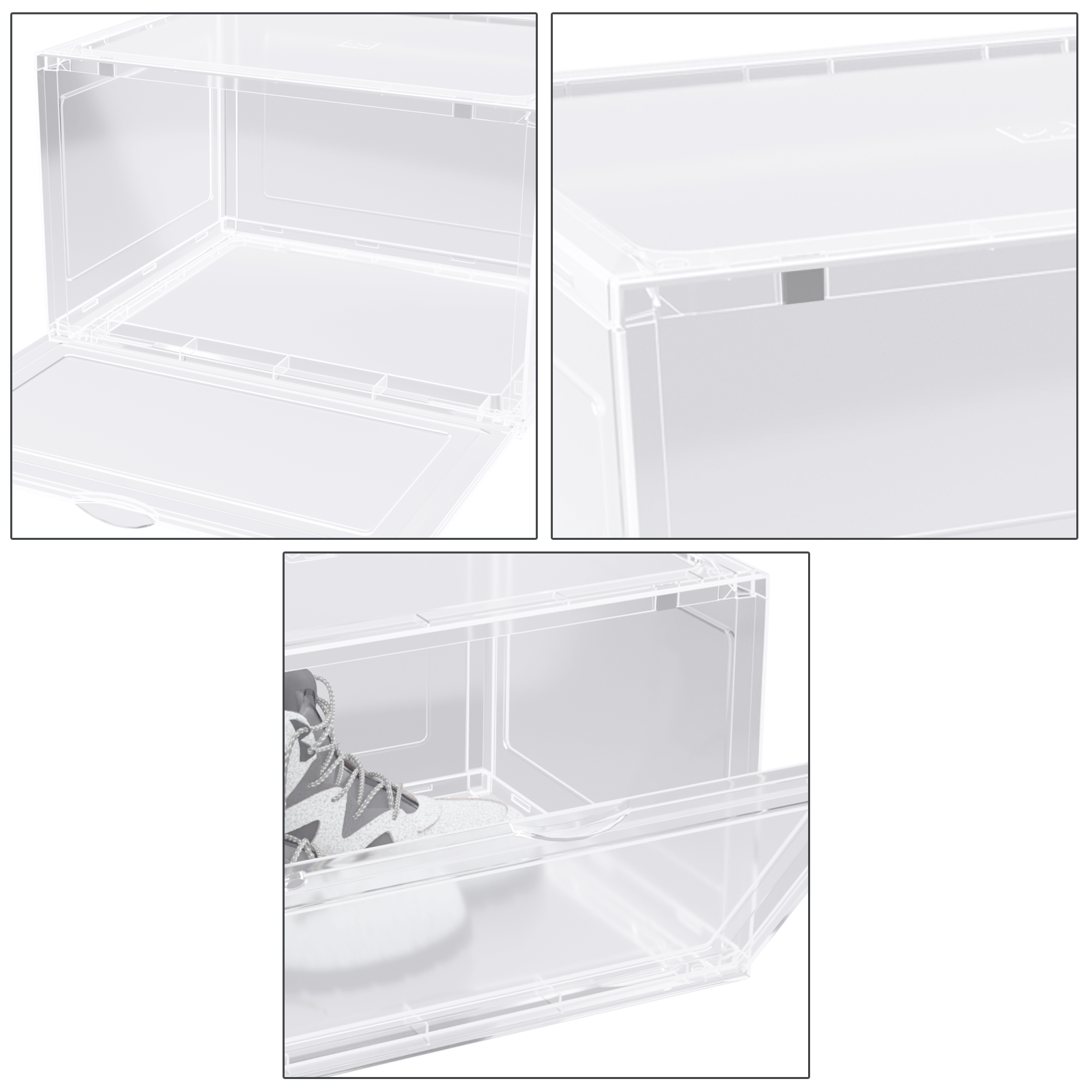 9/12Pack Clear Shoe Storage Box Plastic Sneaker Display Case Organizer Container