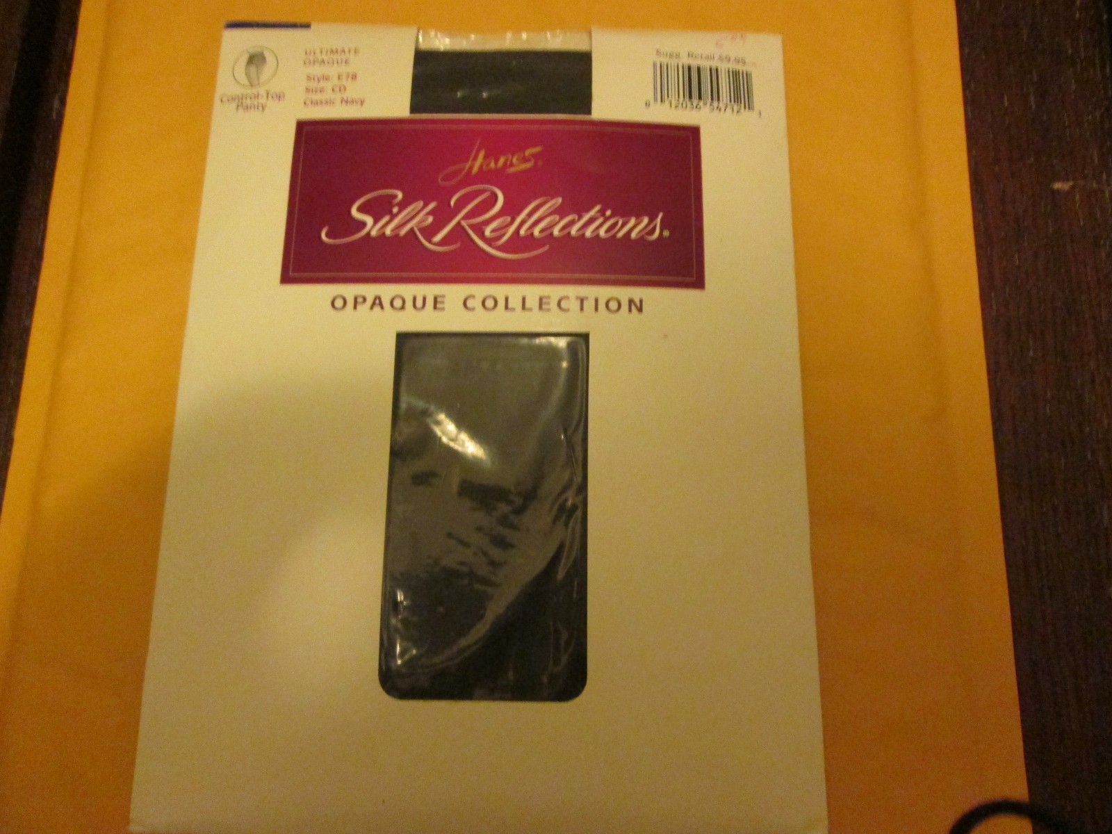 Hanes Silk Reflections Pantyhose Opaque Classic Navy Size C/D New Control Top