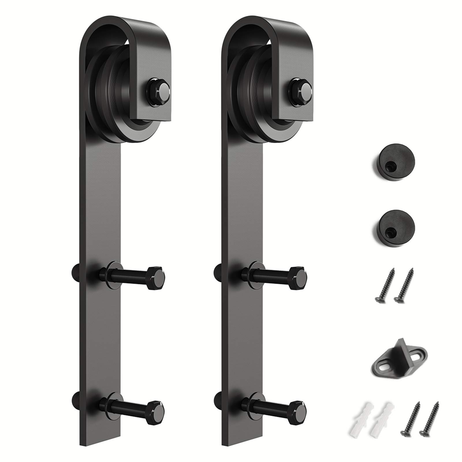 Sliding Barn Door Hardware Hangers 2pcs 1.375 inches, Black