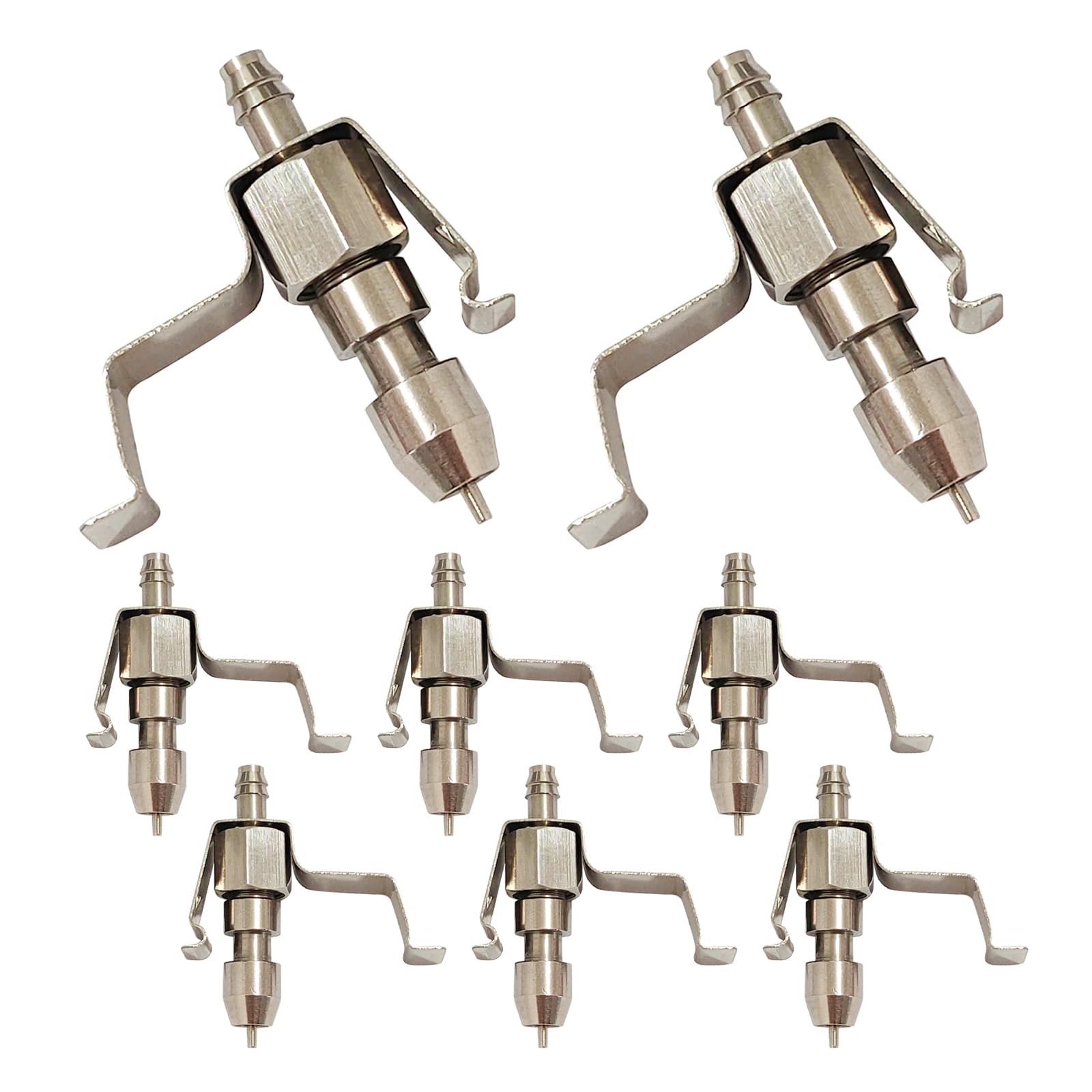 8pcs Stainless Steel Rabbit Watering Nipples with Cage Clips - Automatic System