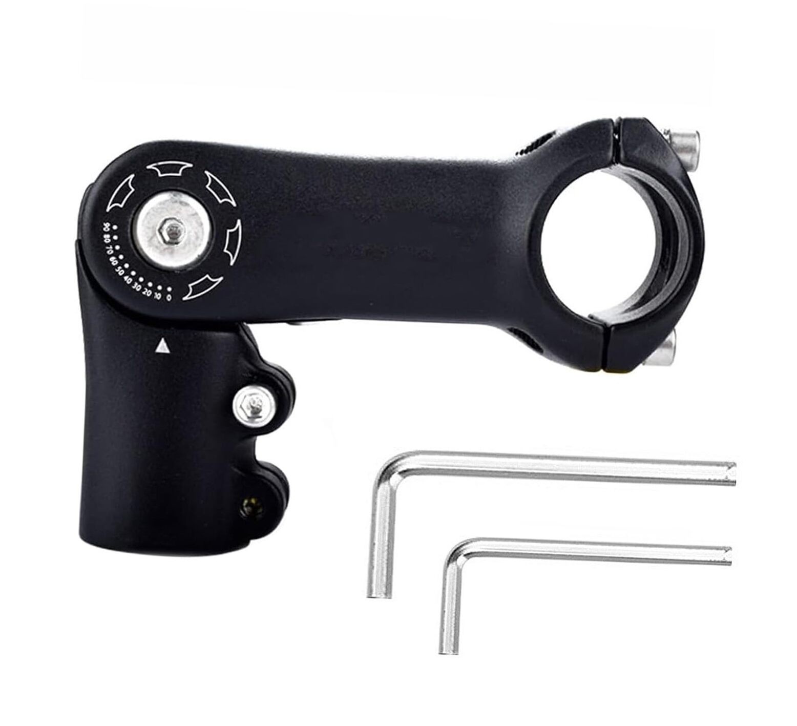 Bike Stem, Aluminum Alloy MTB Stem, Mountain Bike Black 0~90° 25.4x28.6x90mm