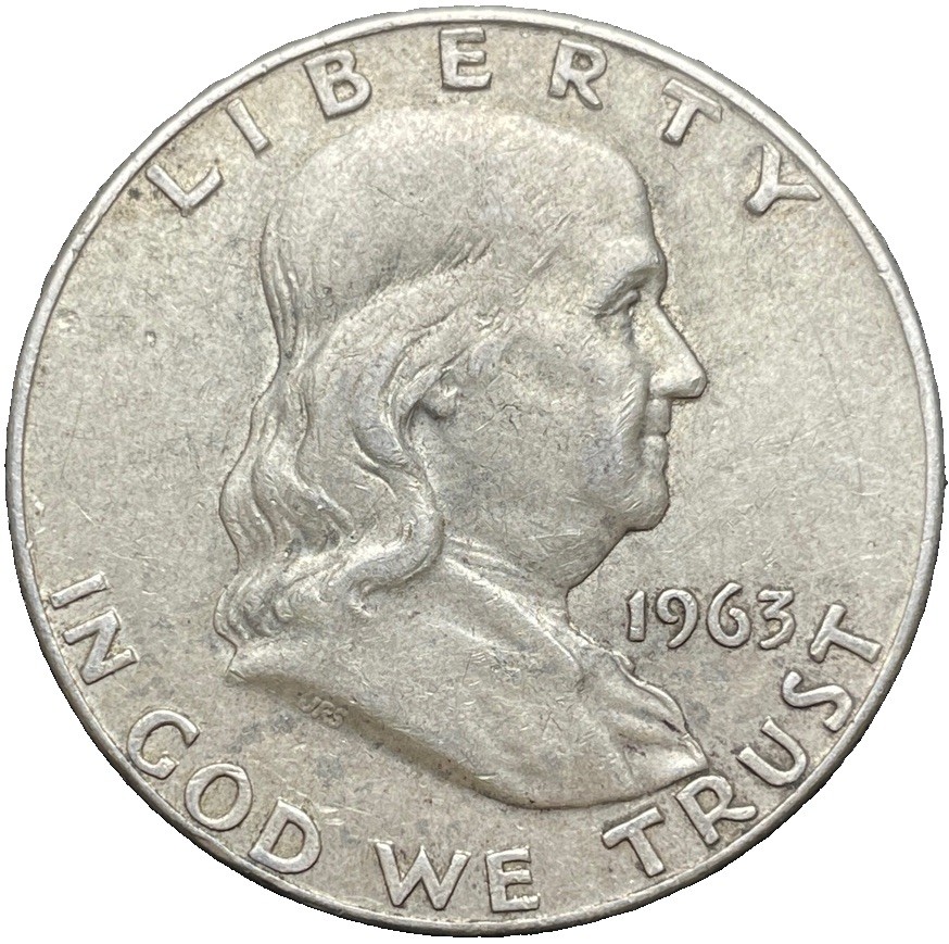 1963-D Franklin Half Dollar 90% Silver – Denver Mint Coin - AU