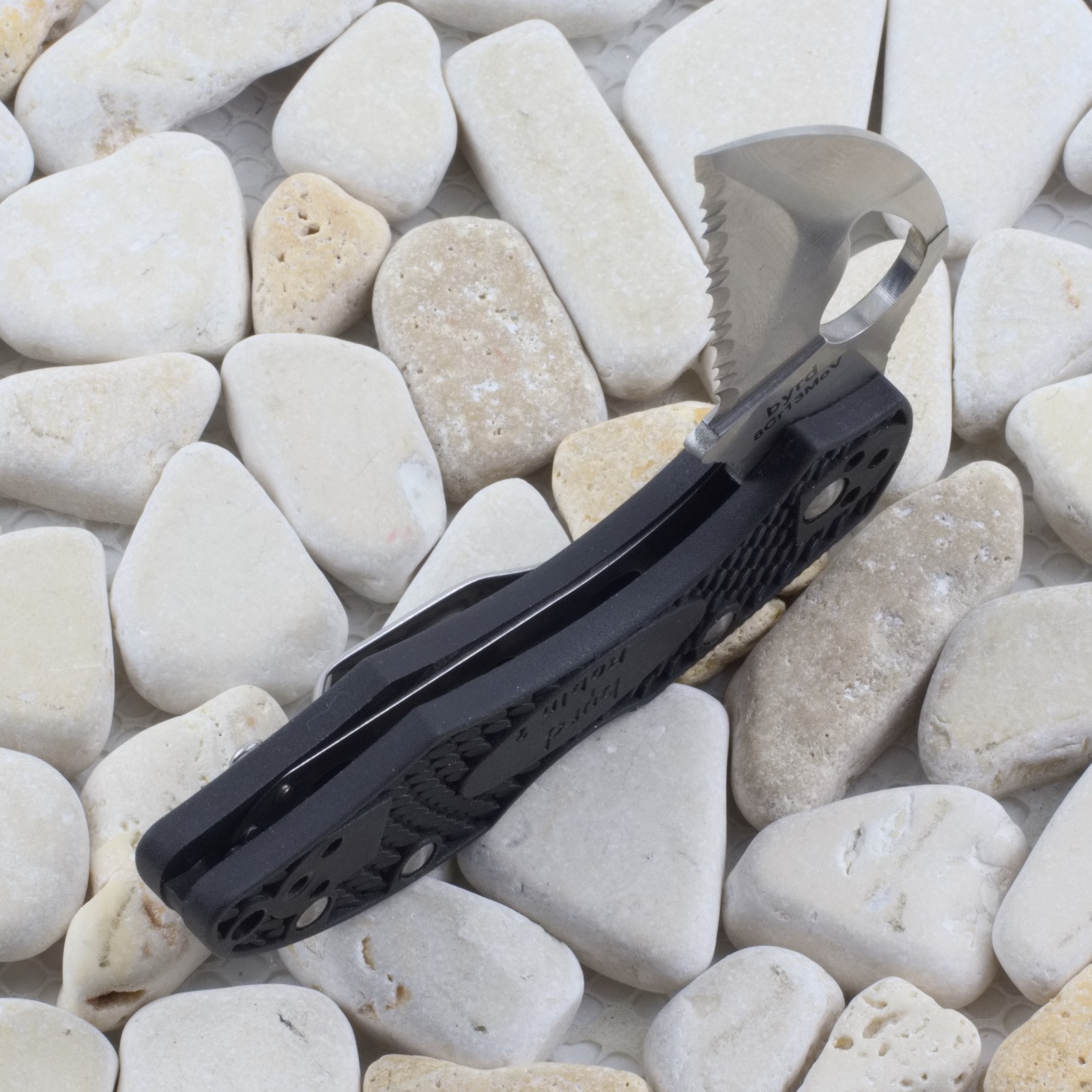 Byrd by Spyderco Robin 2 Black Lockback Folding Pocket Knife Wharncliffe