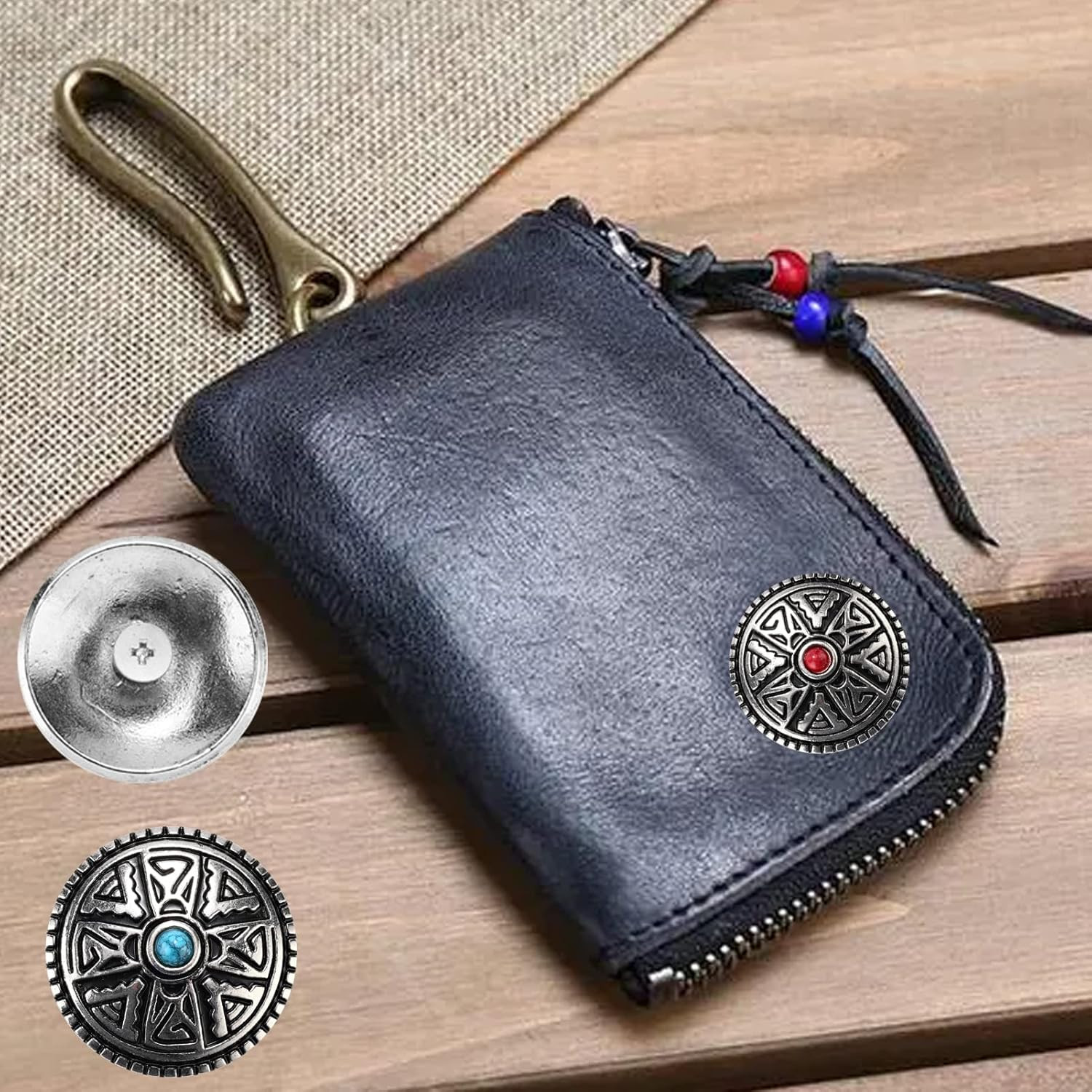 12Pcs Leather Decorative Buttons,Metal Stud Screw Back Rivet DIY Creativity Prod