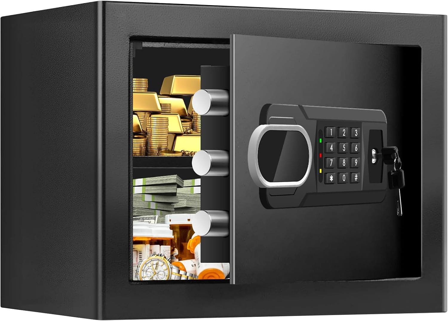 1.3 Cubic Feet Small Fire Safe Box for Home, Fireproof Safety Lock Box with Digi