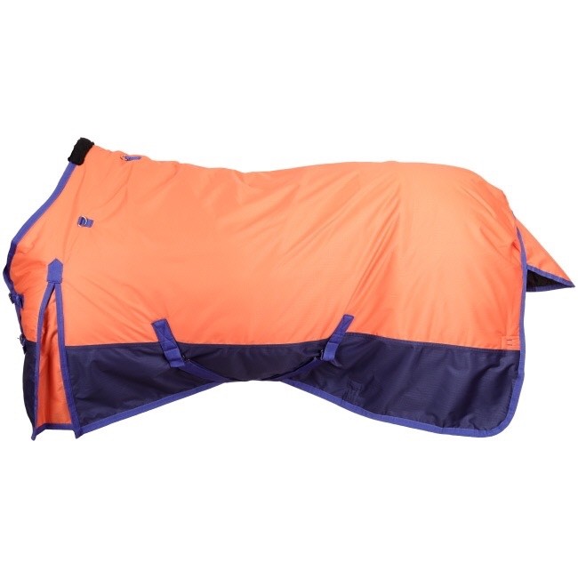 1000d  74" orange w/navy Showman basic heavy weight waterproof turnout blanket