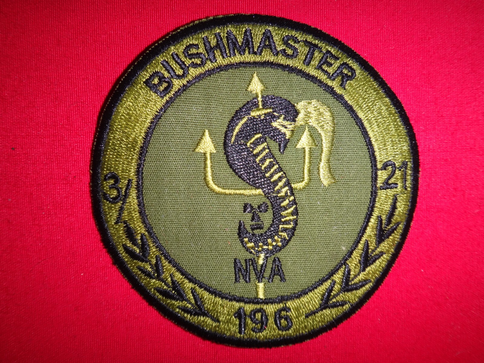 RT BUSHMASTER 3rd Bn 21st Infantry Rgt 196th Infantry Brigade Vietnam War Patch