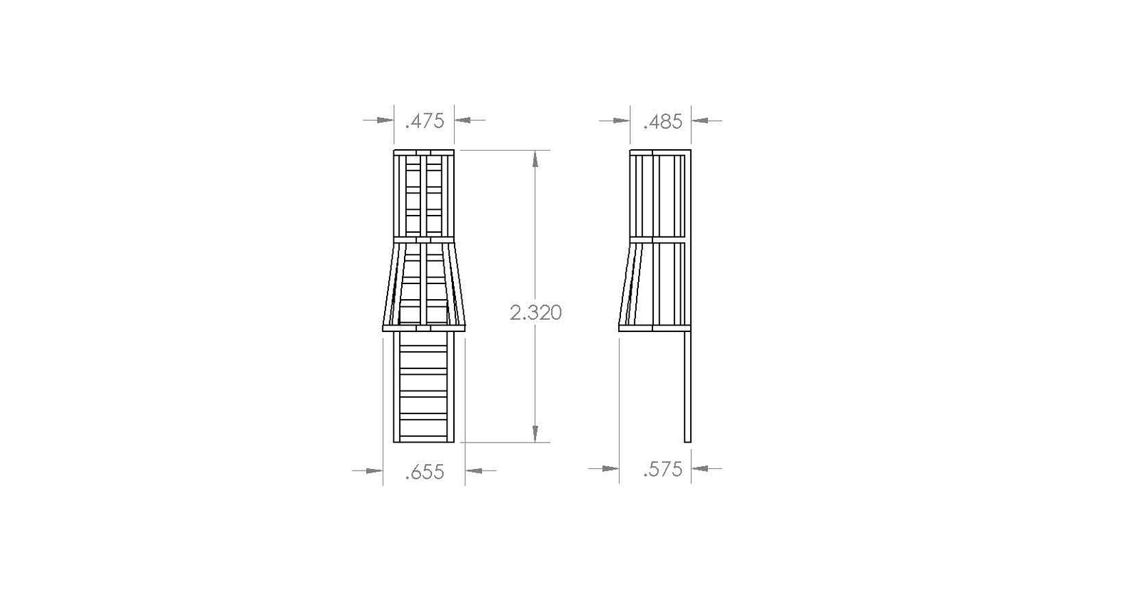 1/64 3D Printed Ladder Cage Taper