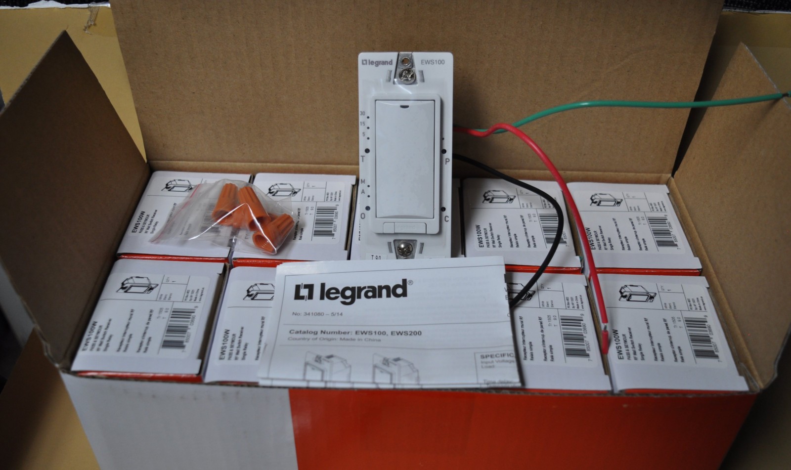 Qty 10 NEW Legrand EWS100W RF Wall Switch Receiver Single Relay White Tr1505