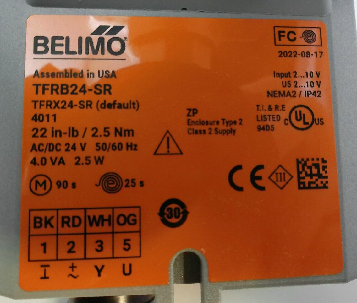 Belimo 1/2" B312B+ TFRB24-SR CV3