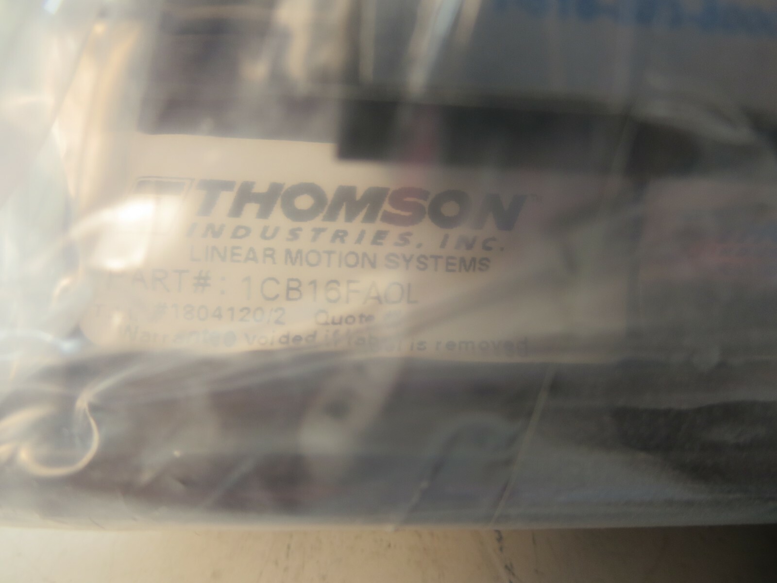 Thomson Industries (Quickslide Systems), 1CB16FAC, Linear Slide, New