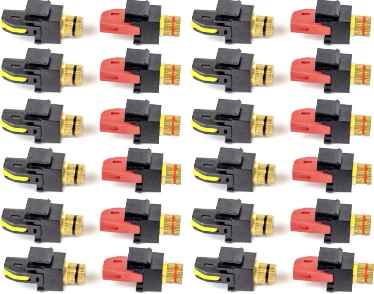 Speaker Snap Keystone Binding Posts 12 Pairs / 24 Pieces - Black