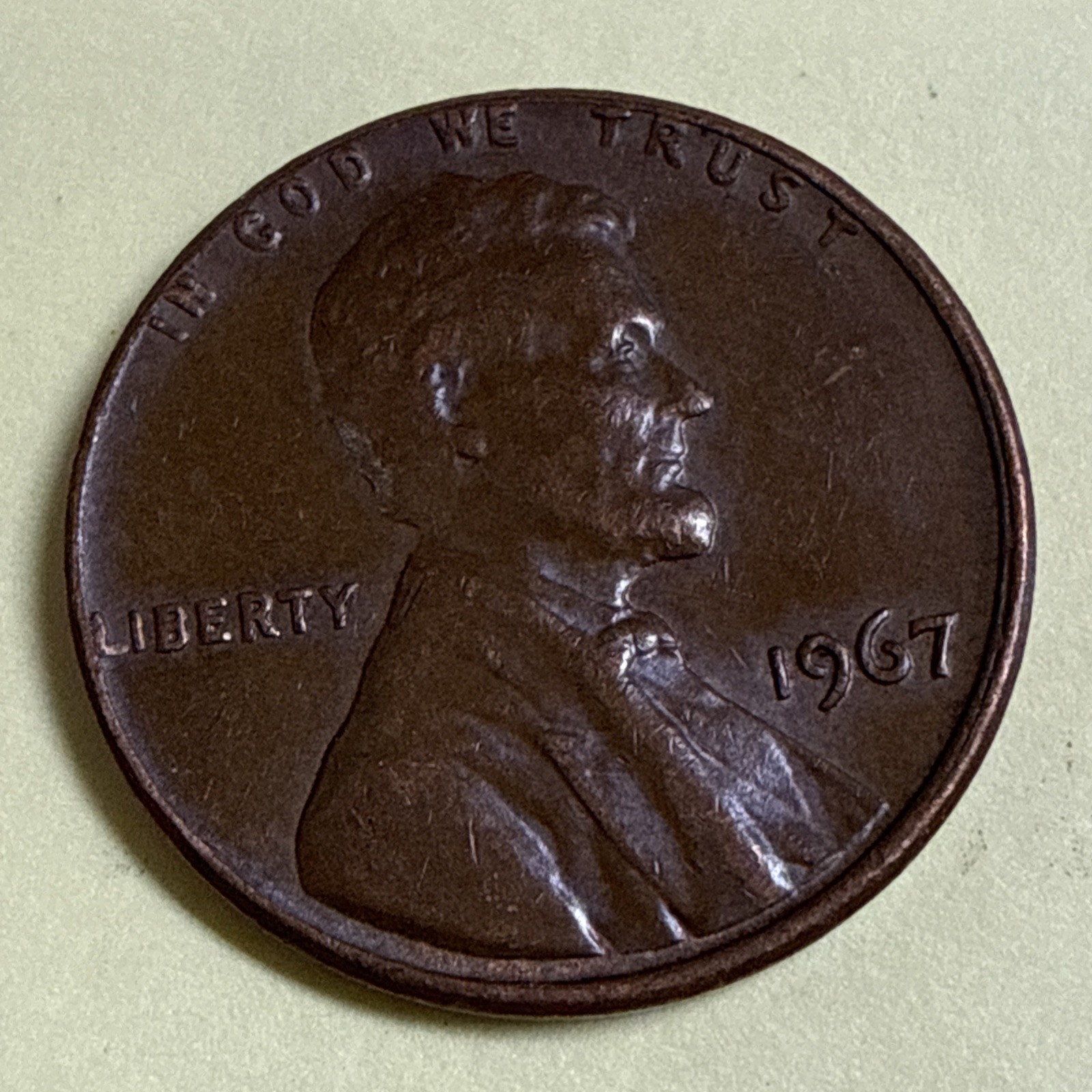 1967 lincoln penny no mint mark Mint Condition