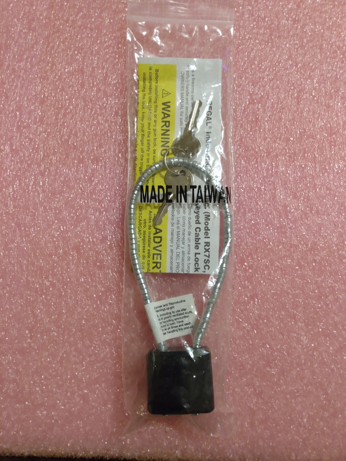 Regal Gun Lock Black with 2 Keys RX7SC 5.5" Long NEW