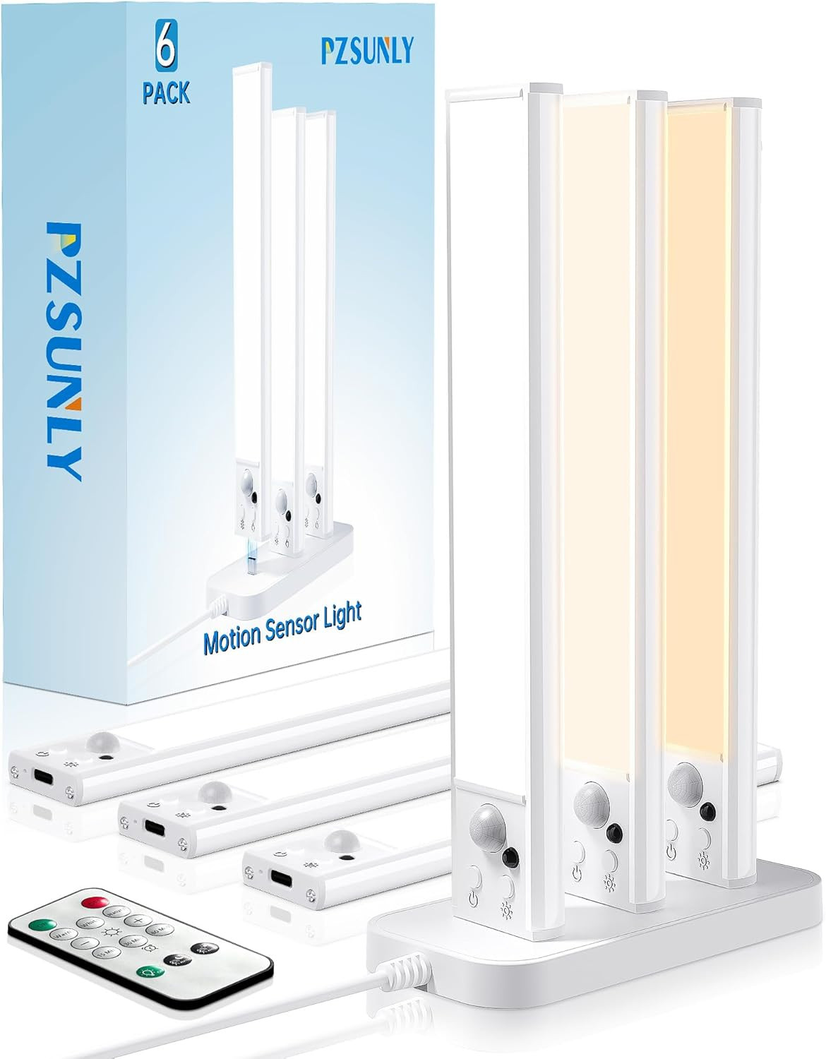 Under Cabinet Lighting with Charging Station,Motion Sensor Light Indoor with Rem