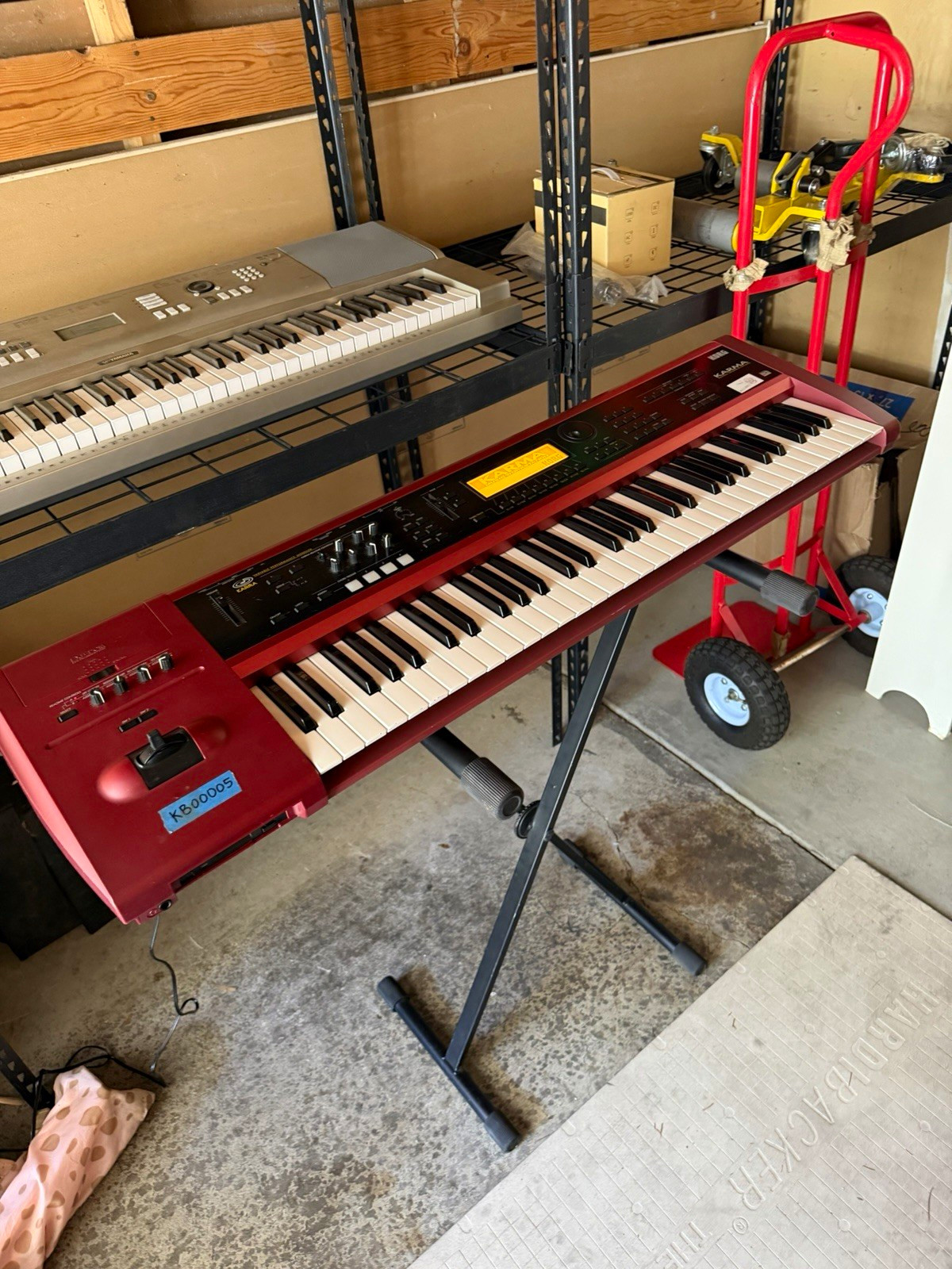Korg Karma 88-Key Weighted Red Digital Piano Keyboard w/ Stand & Pedal