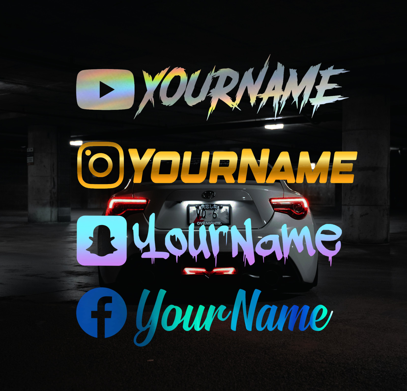 Social Media Vinyl Decal Sticker - 8-inch Username Handle Decal