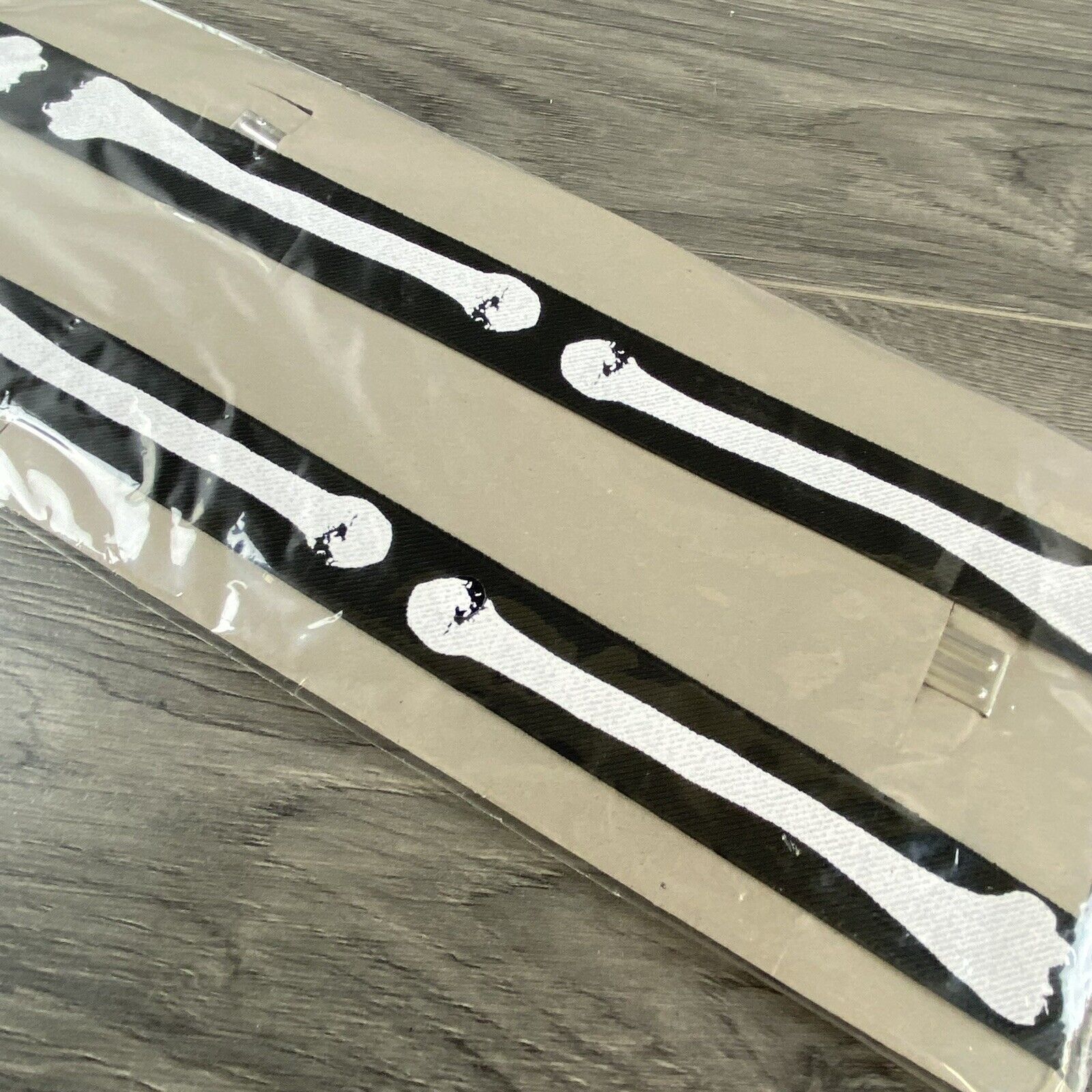 Black & Bone Skeleton Suspenders Costume Halloween Cosplay Dress Up New