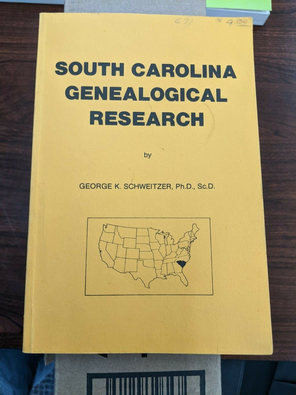 SC Genealogy Research, by Schweitzer, 1985 GENEALOGY Book 192 pgs
