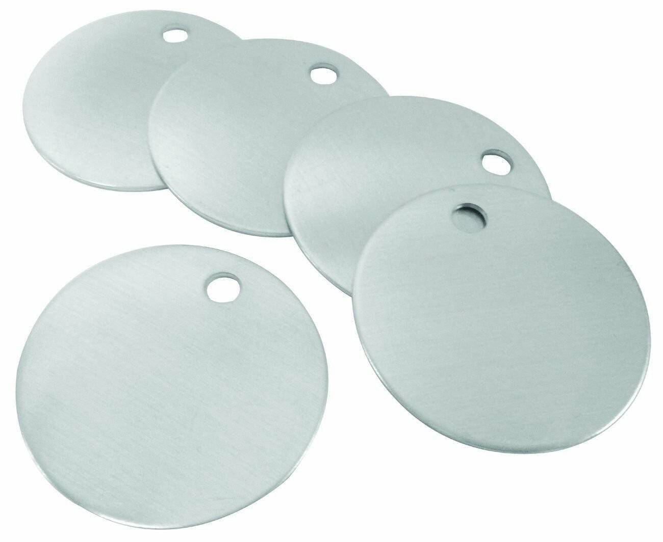 Blank Metal Tags (100 Tags) Model 1090A / 1-1/4" Round Aluminum