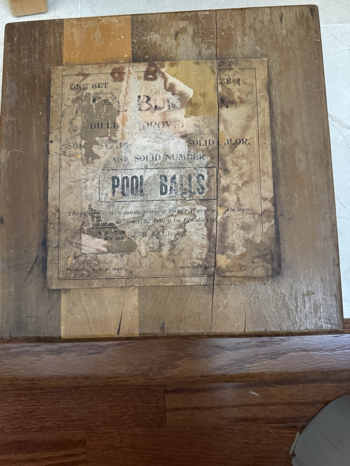 Antique Billiard Box And Balls
