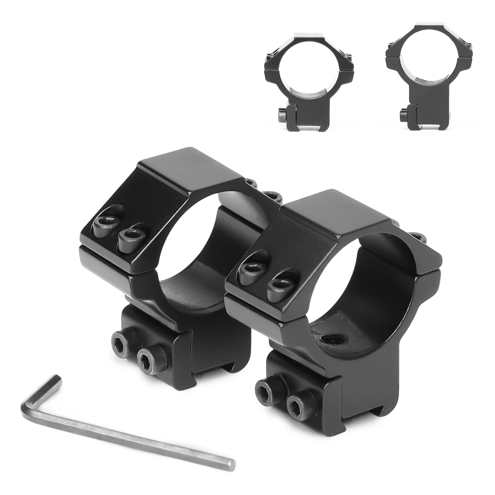 30 mm Dovetail Scope Rings with 1 Stop Pin - Fit 11mm and 3/8 inch