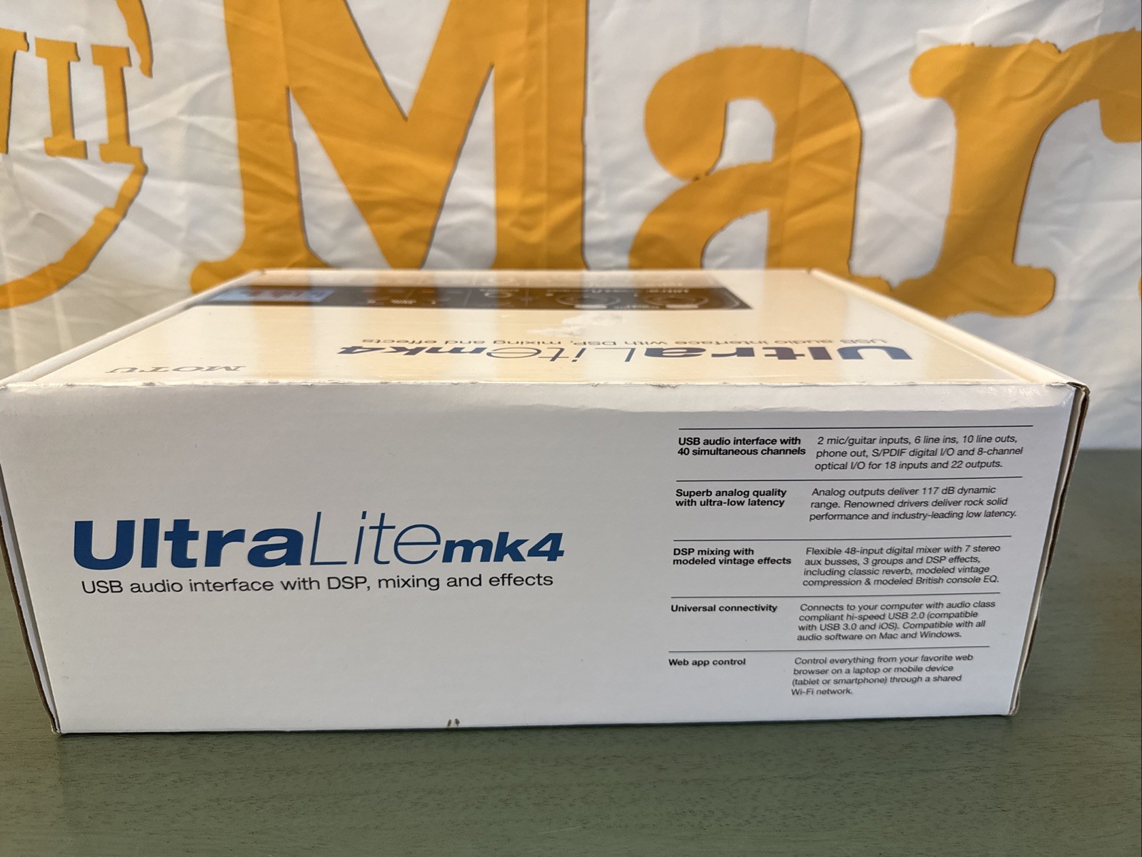 MOTU UltraLite mk4 18x22 USB audio interface DAP, mixing & Effects NEW OPEN BOX