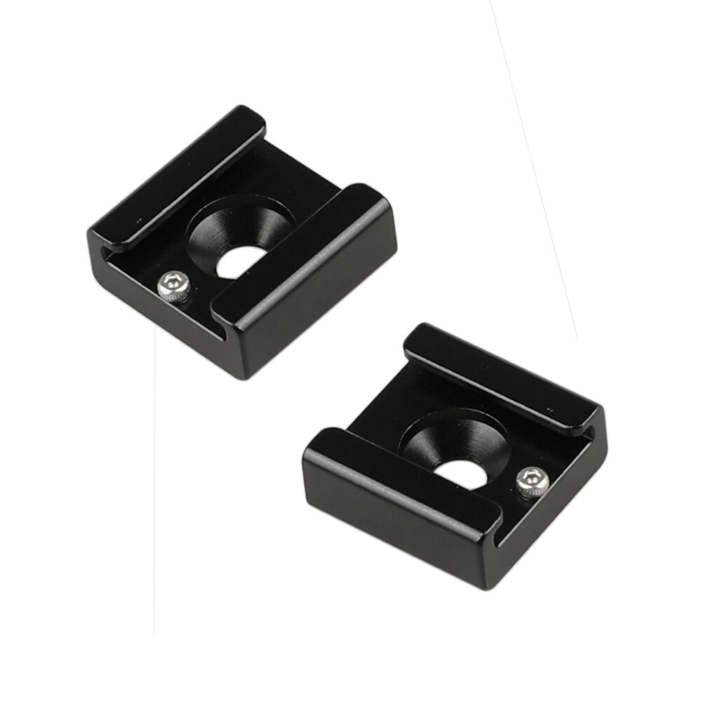 2Pcs CAMVATE Aluminum 1/4" Hot Cold Shoe Mount fr DSLR Camera Cage/Flash Light