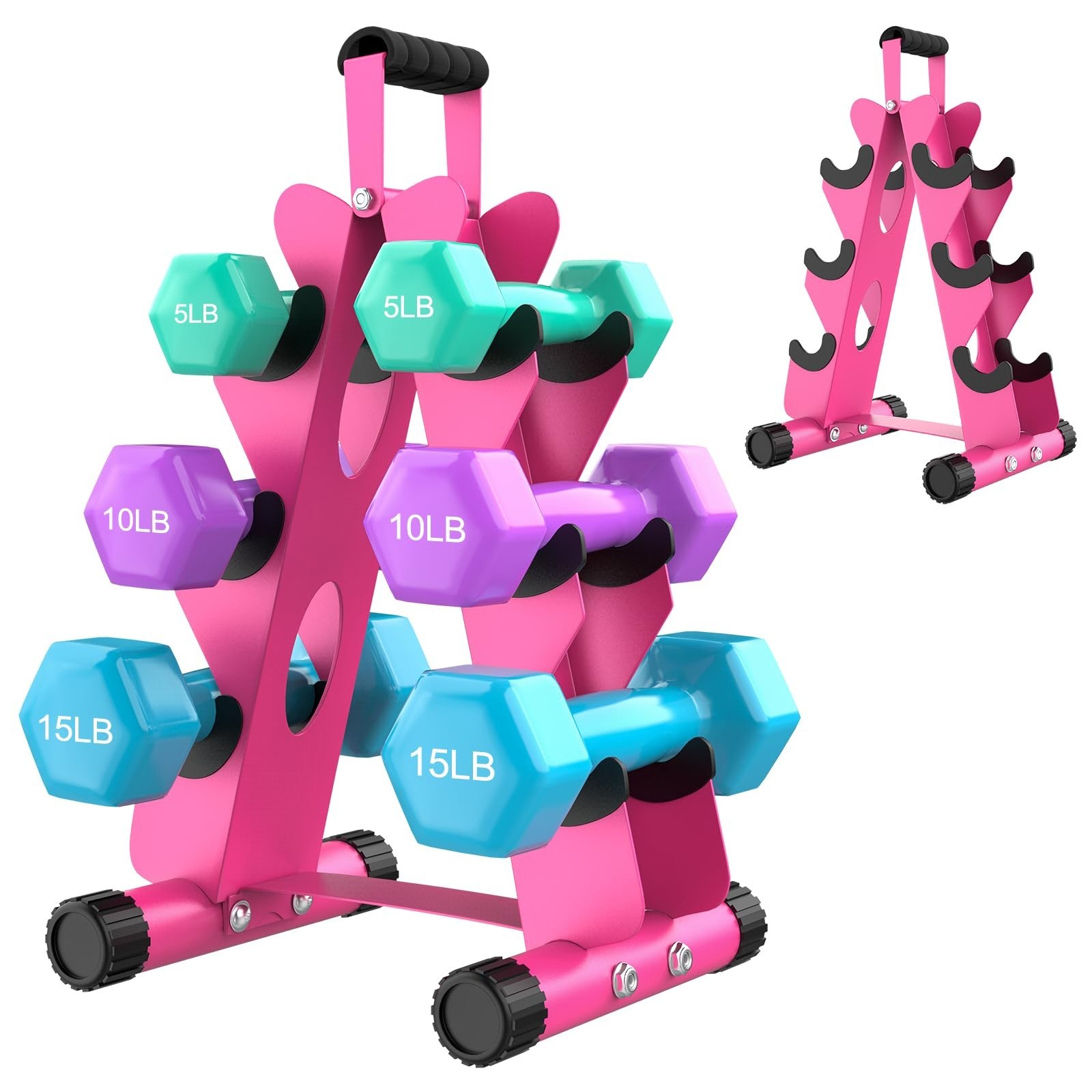 AmazeFan 5 Tier | 3-Tier Dumbbell Rack Stand Only, A-Frame Design Weight Rack...