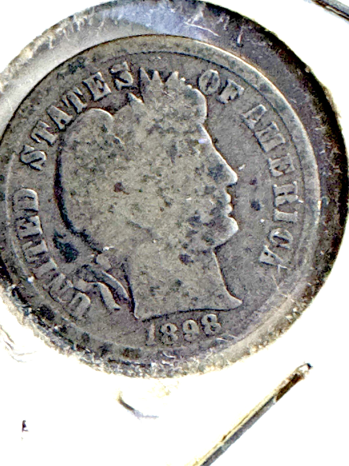 1898 United States  "Barber Silver Dime" (90 % Silver)  KM#113 - Fine