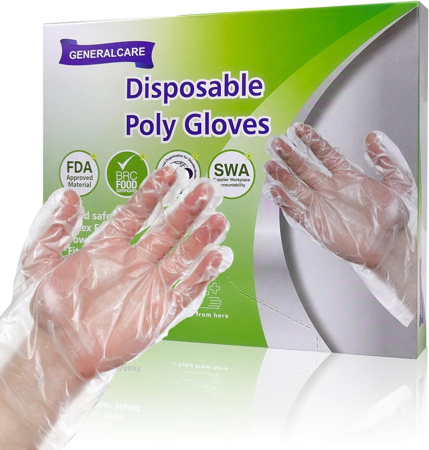 Disposable Plastic Gloves, Food Grade Clear Gloves for Cooking, Cleaning &