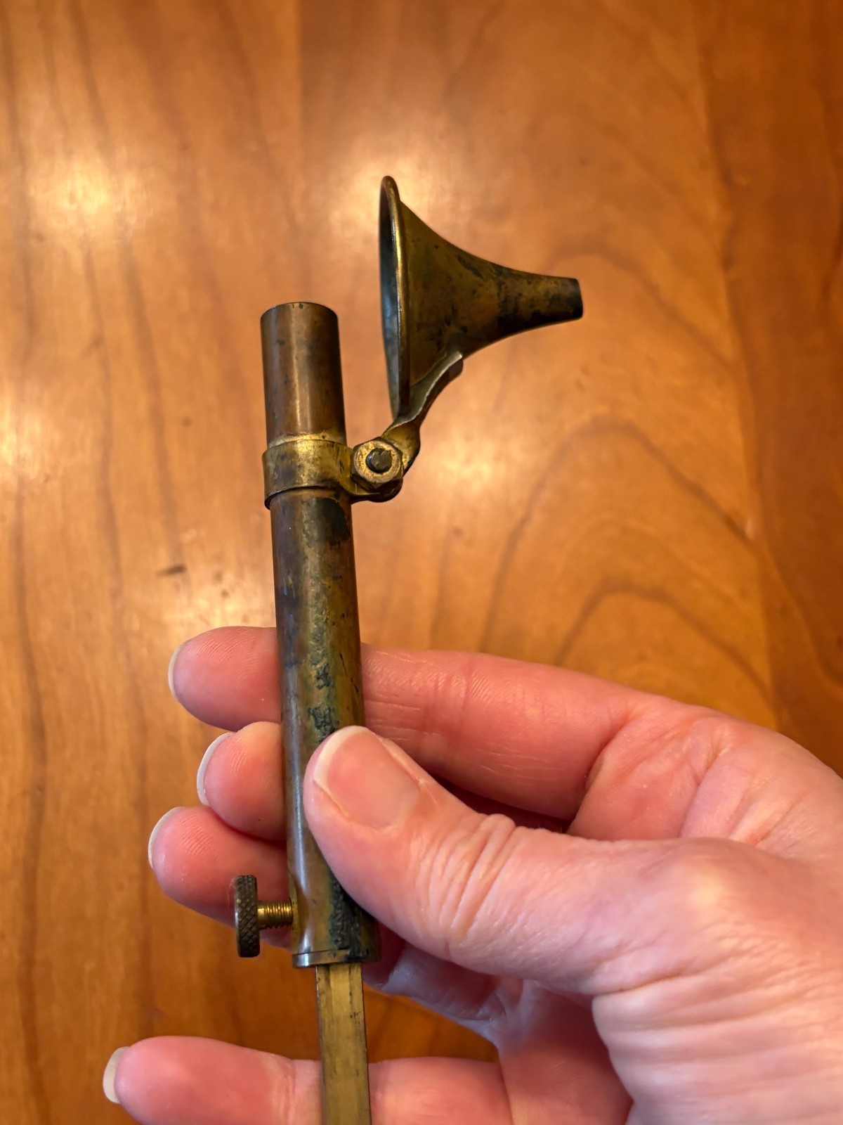Vintage Brass Adjustable Black Powder Measure Muzzleloader Funnel