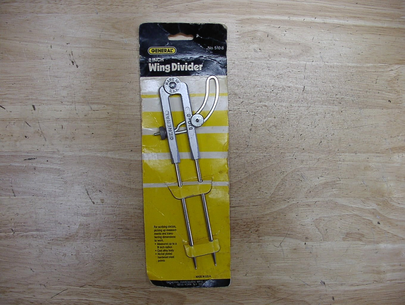 Vntg NOS UNUSED 1986 General No. 510-8,8" Wing Divider On Original Hang Card