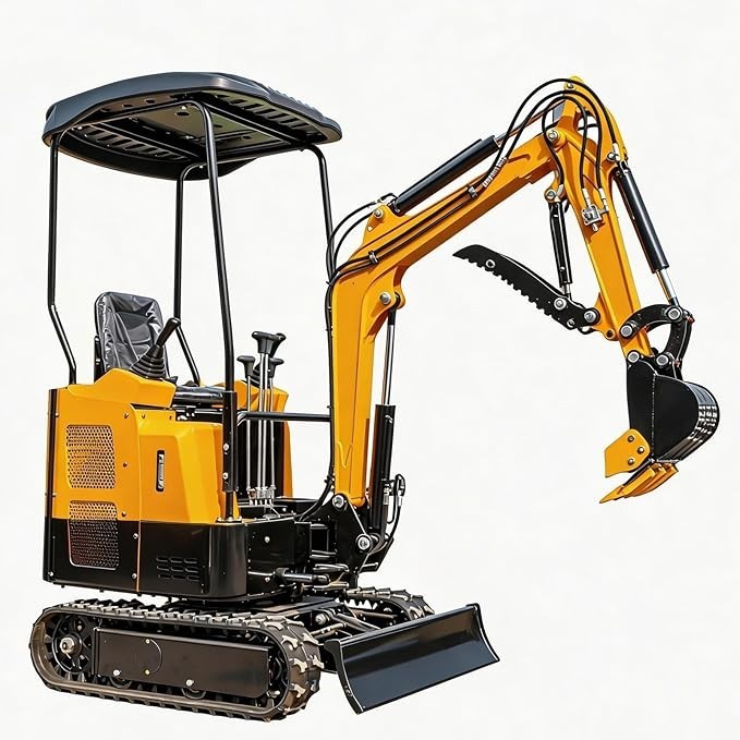 1.5TON Mini Excavator Free hydraulic thumb clip+side swing Hydraulic Track