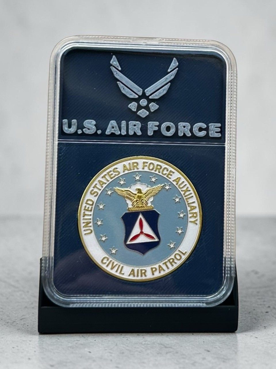 US AIR FORCE AUXILIARY CIVIL AIR PATROL Challenge Coin in Display Case