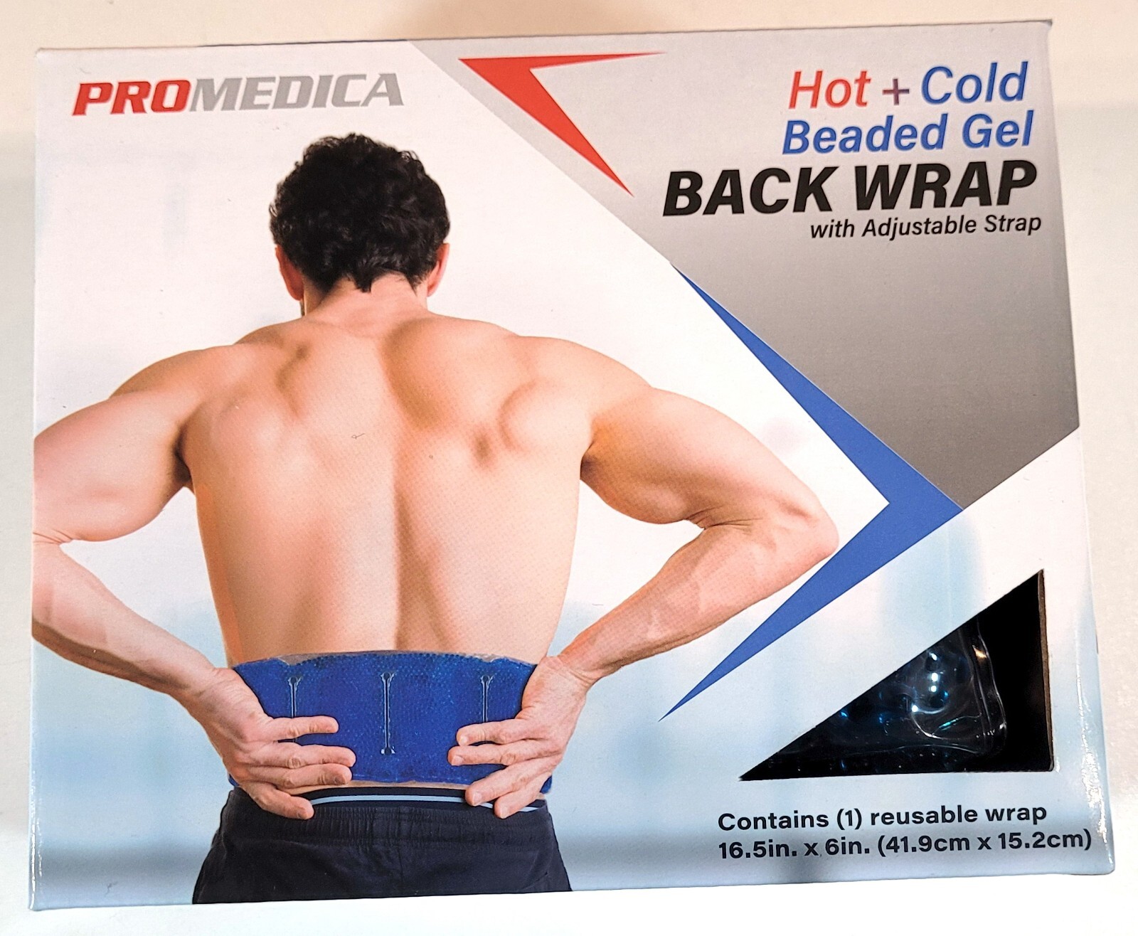Promedica Hot & Cold Beaded Gel Back Wrap with Adjustable Strap - 16.5" x 6"