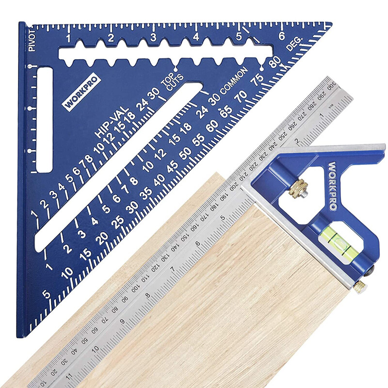 WORKPRO Rafter Square Combination Square Tool Set Rafter Square Layout Tool NEW